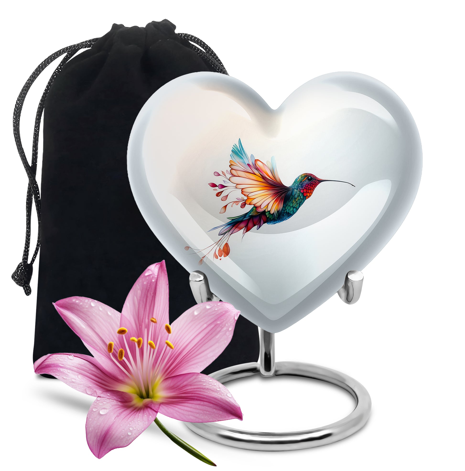Colorful Hummingbird Cremation Urn -Artistic Memorial Urn For Loved Ones