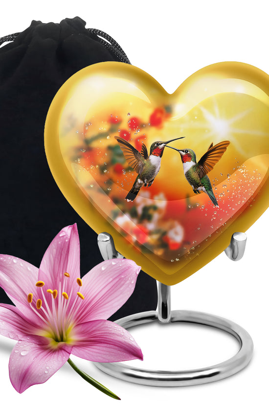 Nature Hummingbird Funeral Urn - Aluminium Memorial Urn For Loved Ones