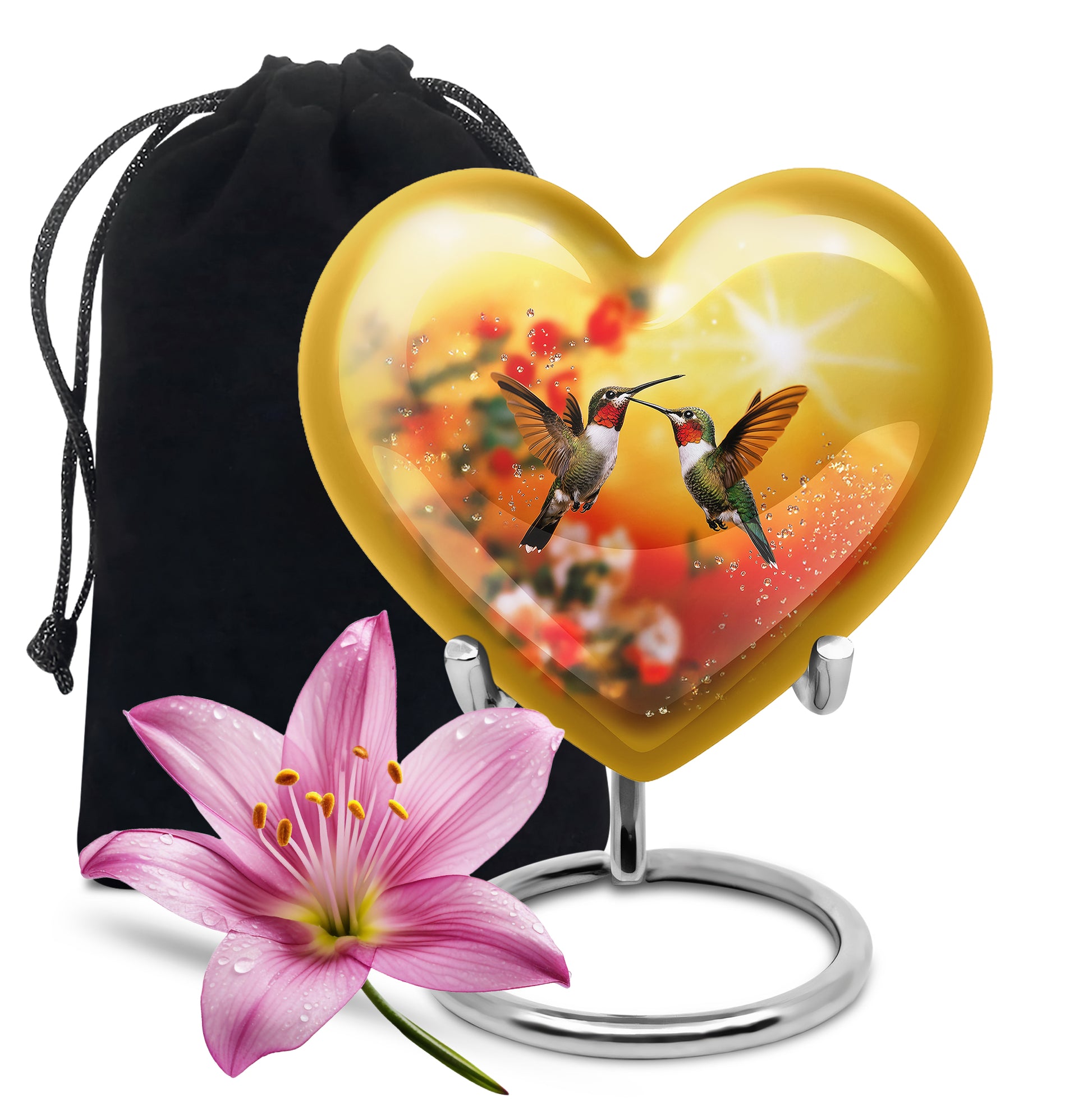 Nature Hummingbird Funeral Urn - Aluminium Memorial Urn For Loved Ones