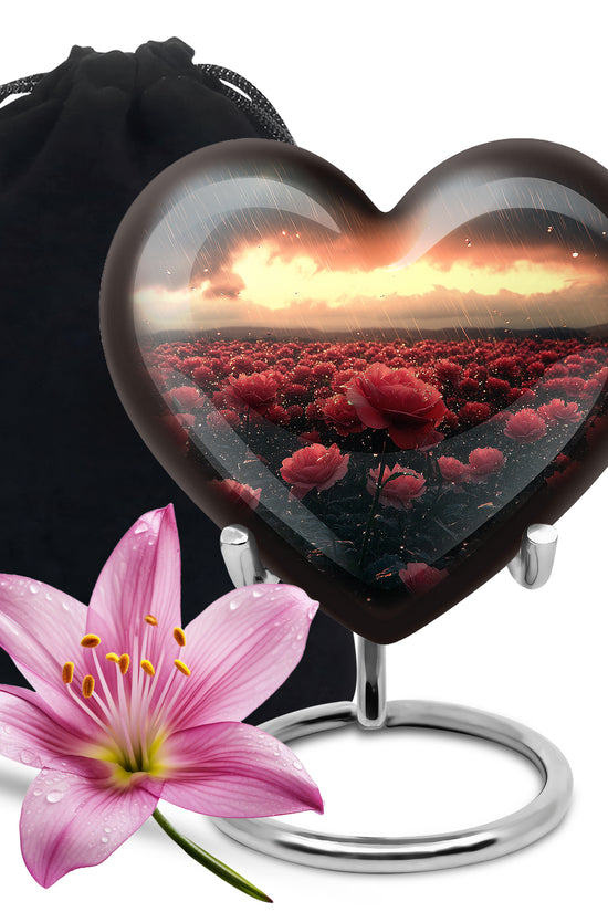 Red Rose Sunset Memorial Urn – Memorial Urn For Human Ashes
