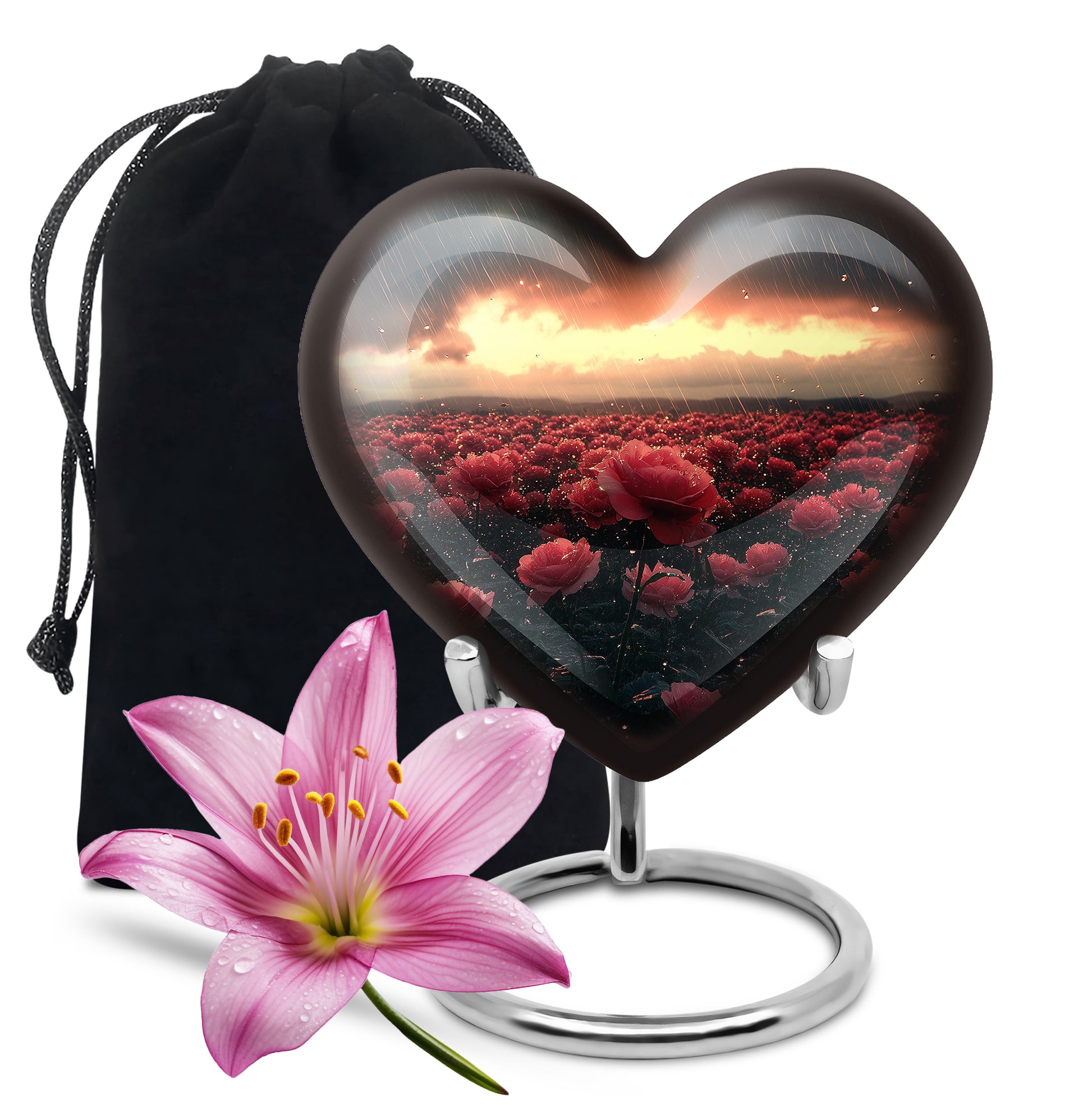Red Rose Sunset Memorial Urn – Memorial Urn For Human Ashes