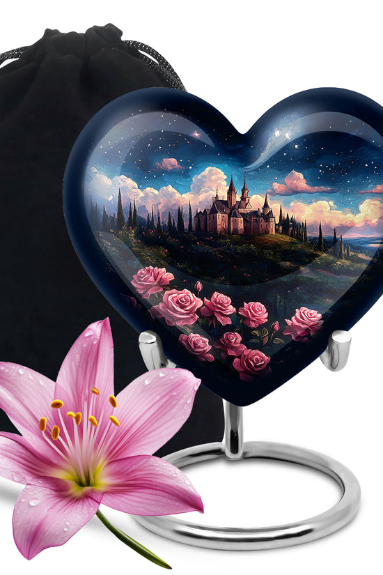 Rose Garden Memorial Urn – Artistic Castle Urn for Adult Male & Female Ashes