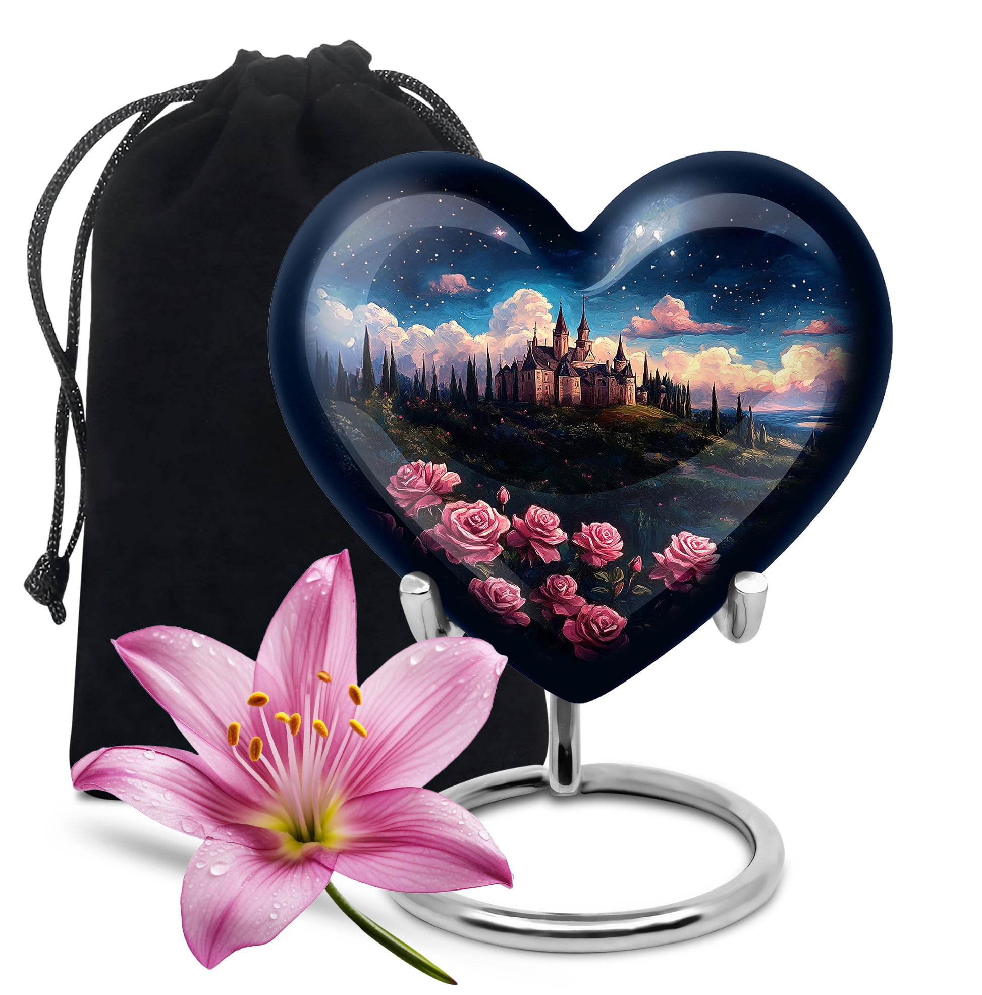 Rose Garden Memorial Urn – Artistic Castle Urn for Adult Male & Female Ashes