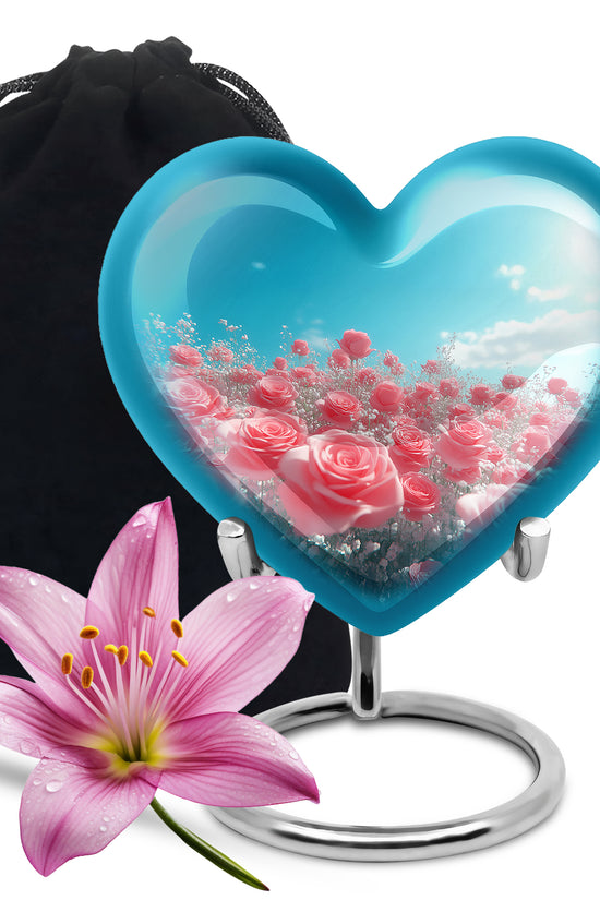 Blush Pink Roses Cremation Urn - Memorial Urn For Loved Ones