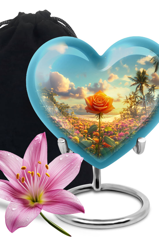 Flower Valley Memorial Urn - Beautiful Cremation Urn For Human Ashes