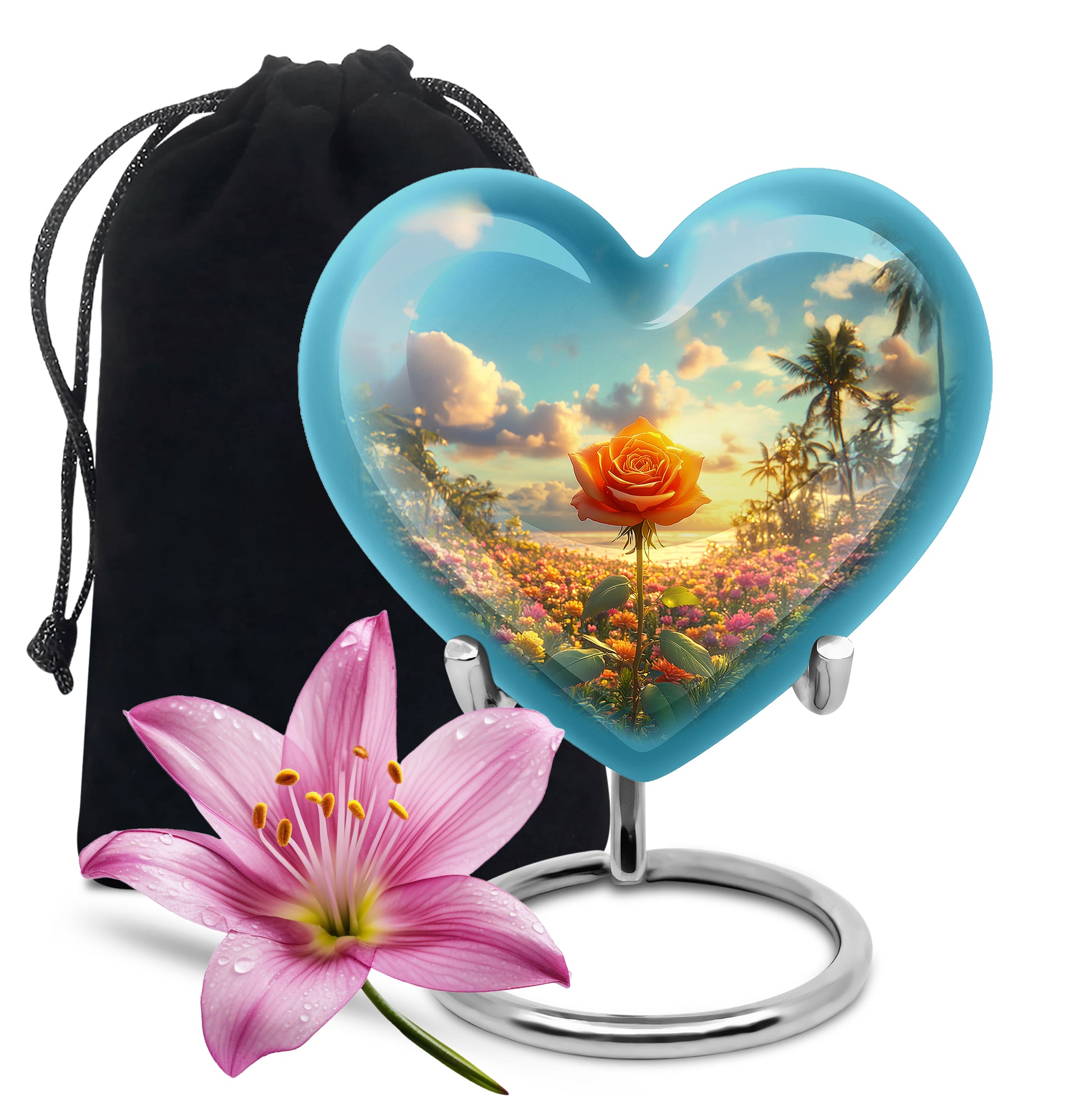 Flower Valley Memorial Urn - Beautiful Cremation Urn For Human Ashes