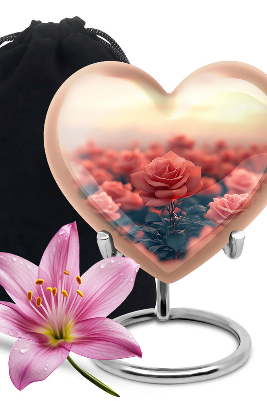 Rose Garden Funeral Urn - Beautiful Sunset Memorial Urn Adult Ashes