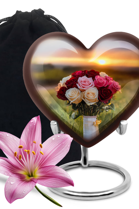 Rose Bouquet Creamtion Urn – Sunset Memorial Urn For Adults