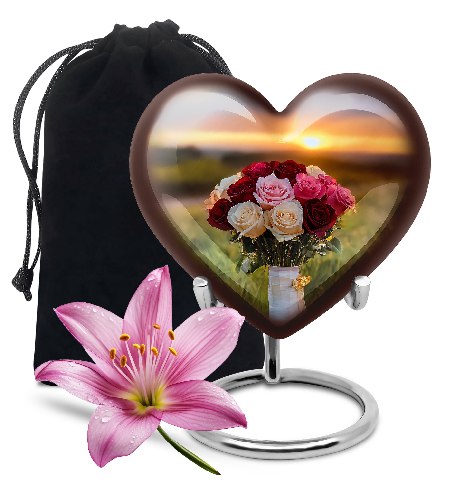 Rose Bouquet Creamtion Urn – Sunset Memorial Urn For Adults