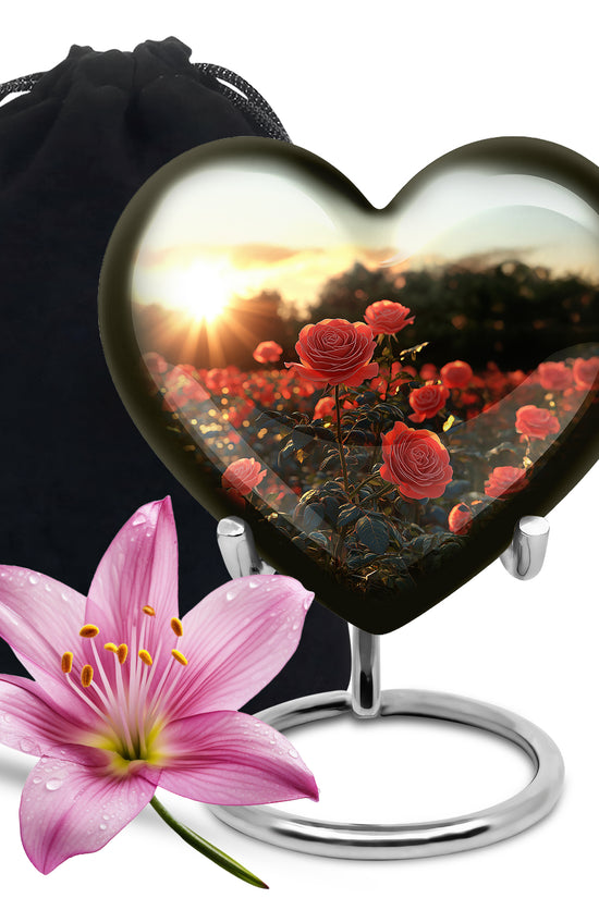 Rose Garden Funeral Urn - Decorative Memorial Urn For Women