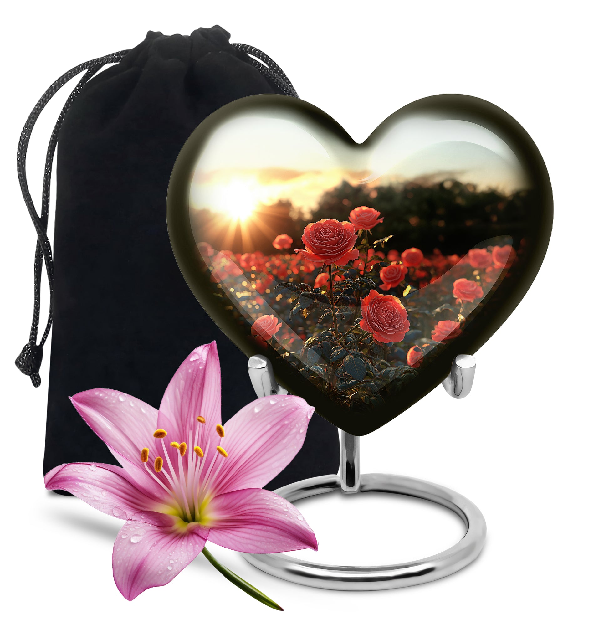 Rose Garden Funeral Urn - Decorative Memorial Urn For Women