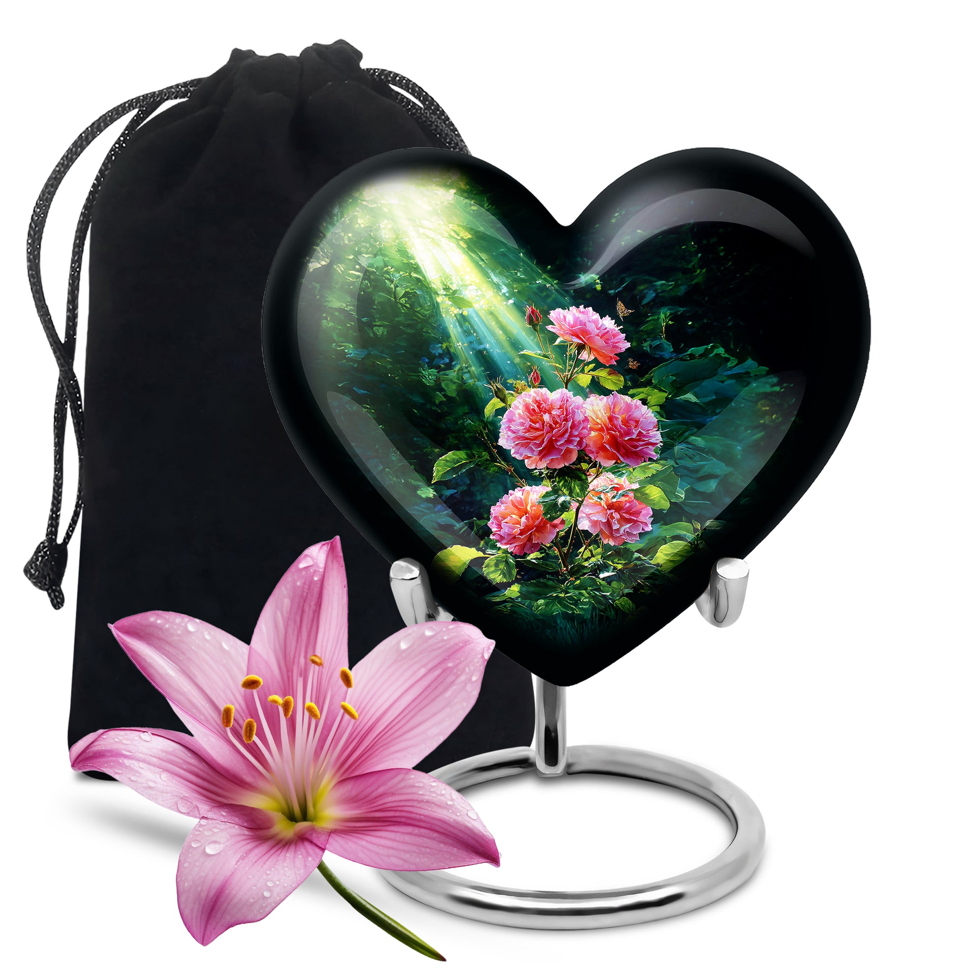 Pink Memorial Urn For Ashes - Green Funeral Urn For Loved Ones