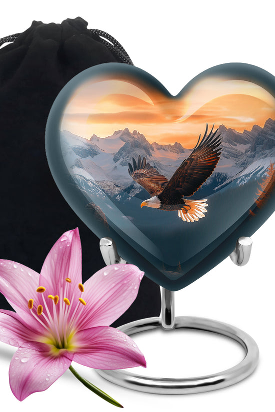 Flying Eagle Cremation Urn - Mountain Memorial Urn For Male & Female
