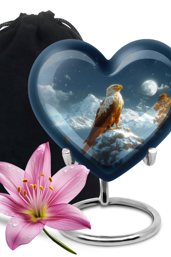 Bald Eagle Memorial Urn for Ashes - Beautiful Mountain Funeral Urn For Adult Ashes