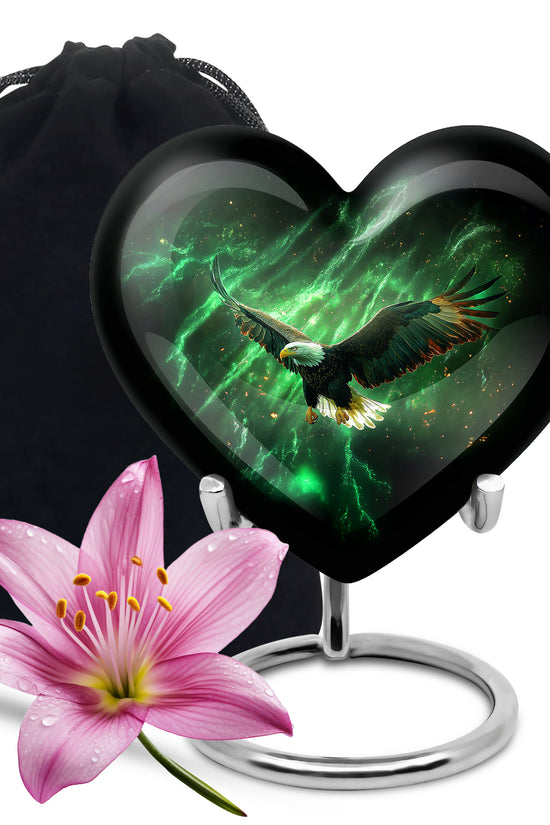 Flying Bald Eagle Cremation Urn - Scenic Memorial Urn For Human Ashes