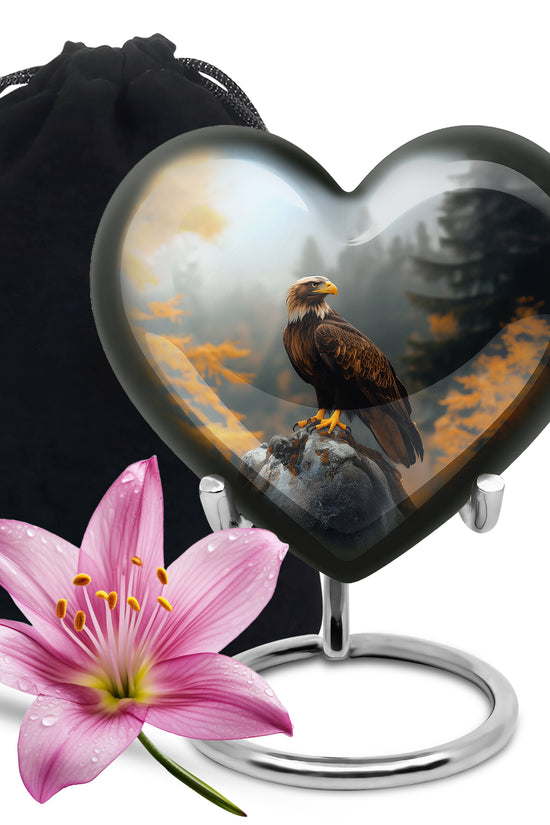 Forest Eagle Memorial Urn - Peaceful Funeral Urn For Adult Ashes
