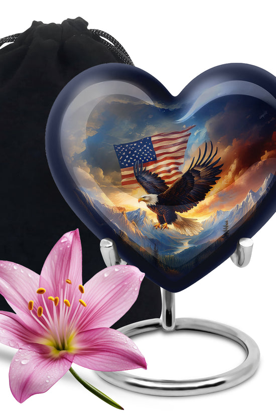 Military Memorial Urn - Bald Eagle Memorial Urn For Loved Ones