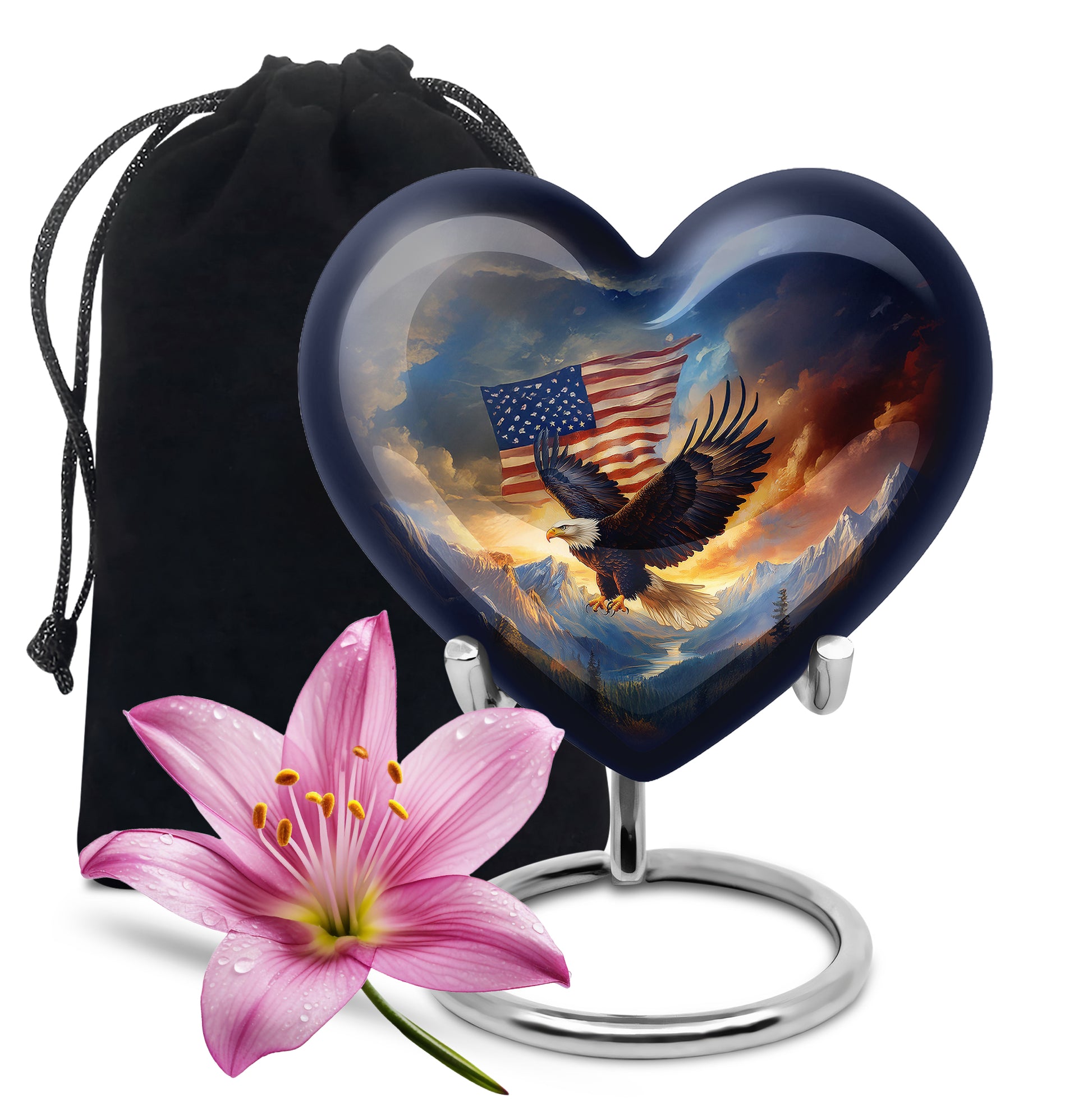 Military Memorial Urn - Bald Eagle Memorial Urn For Loved Ones