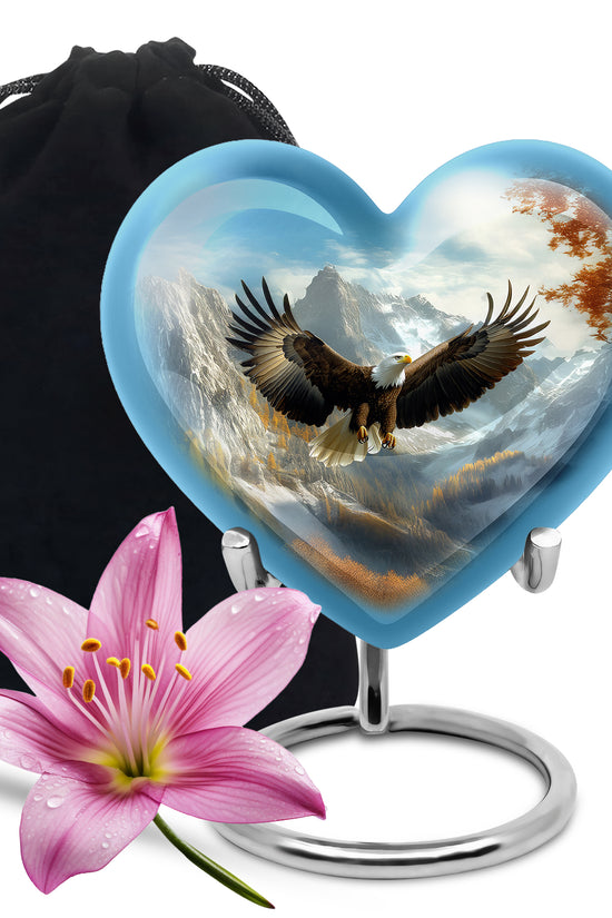 Majestic Eagle Cremation Urn - Scenic Mountain Memorial Urn For Burial