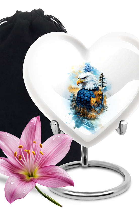 White Eagle Cremation Urn - Aluminium Memorial Urn For Loved Ones