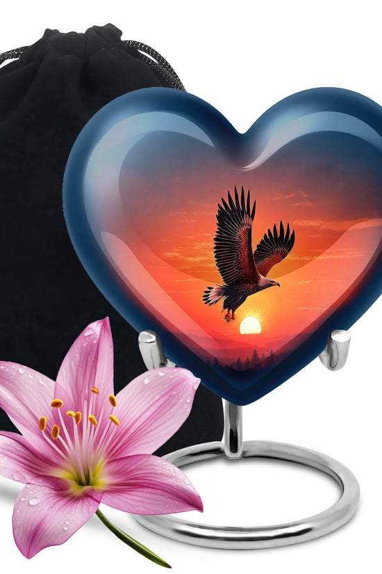 Eagle Sunset Memorial Urn - Large Funeral Urn For Human Ashes