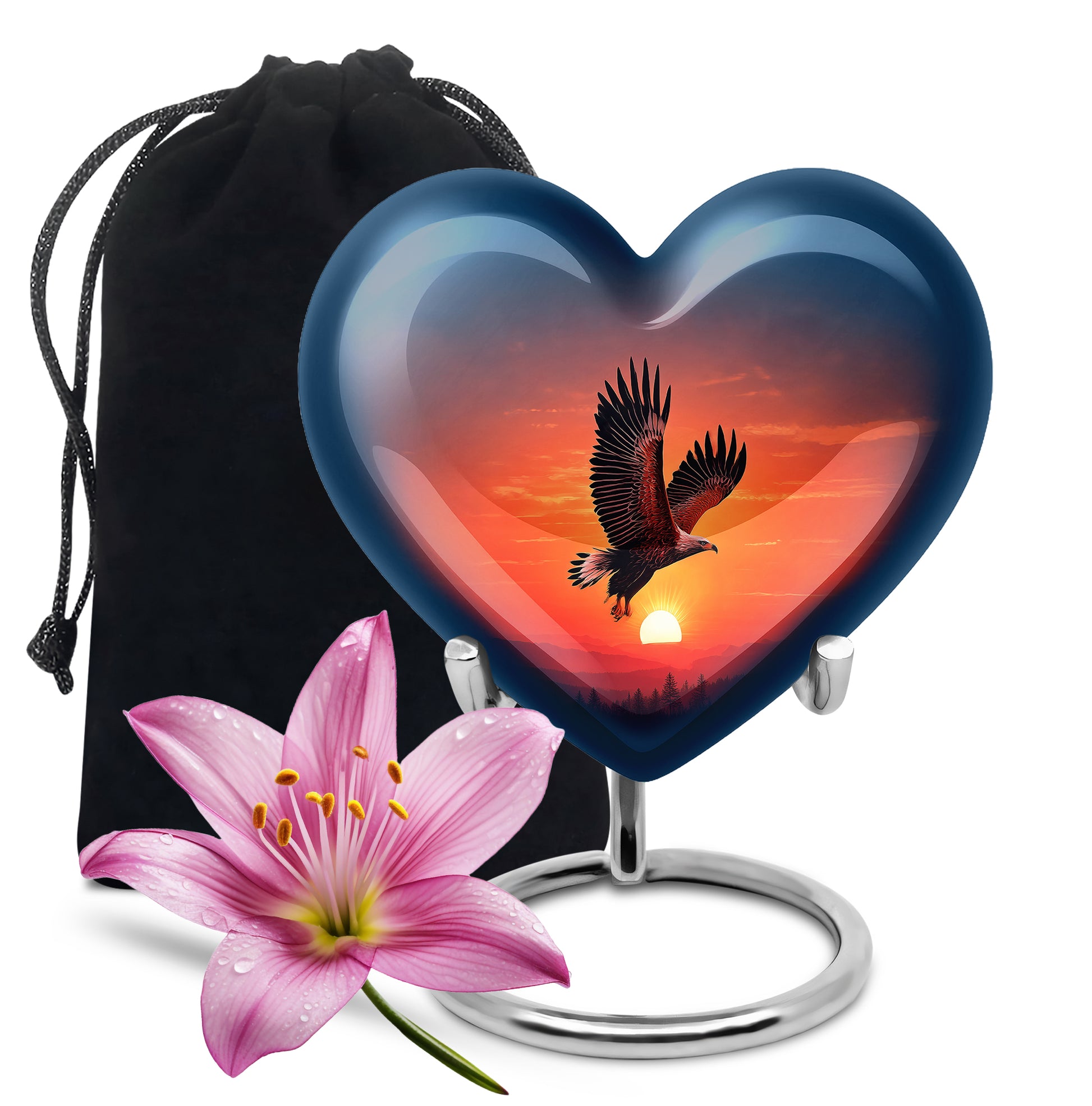 Eagle Sunset Memorial Urn - Large Funeral Urn For Human Ashes