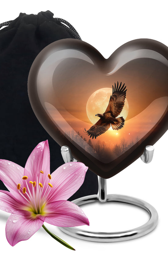Flying Eagle Ashes Urn - Aluminium Cremation Urn For Male Ashes