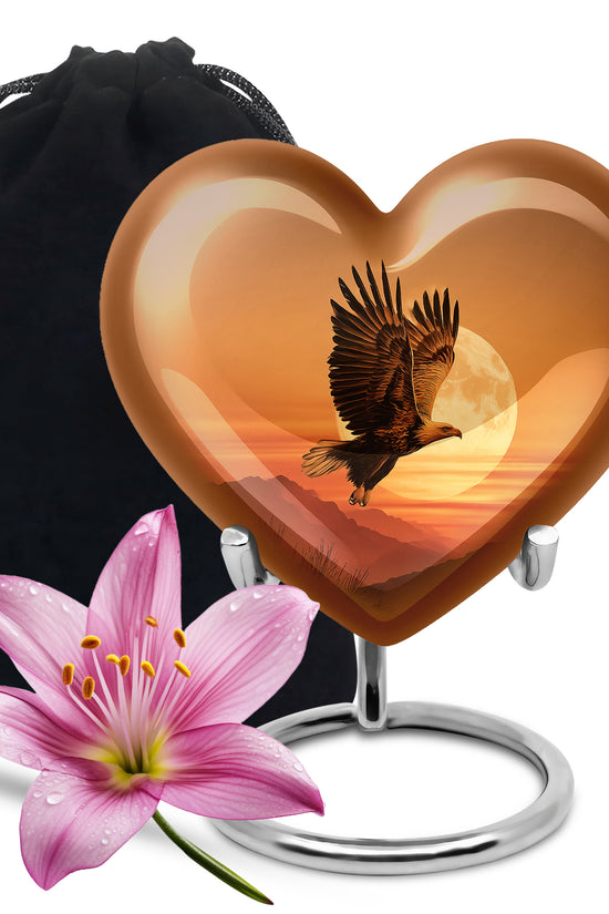 Golden Eagle Sunset Funeral Urn - Beautiful Memorial Urn For Female Ashes