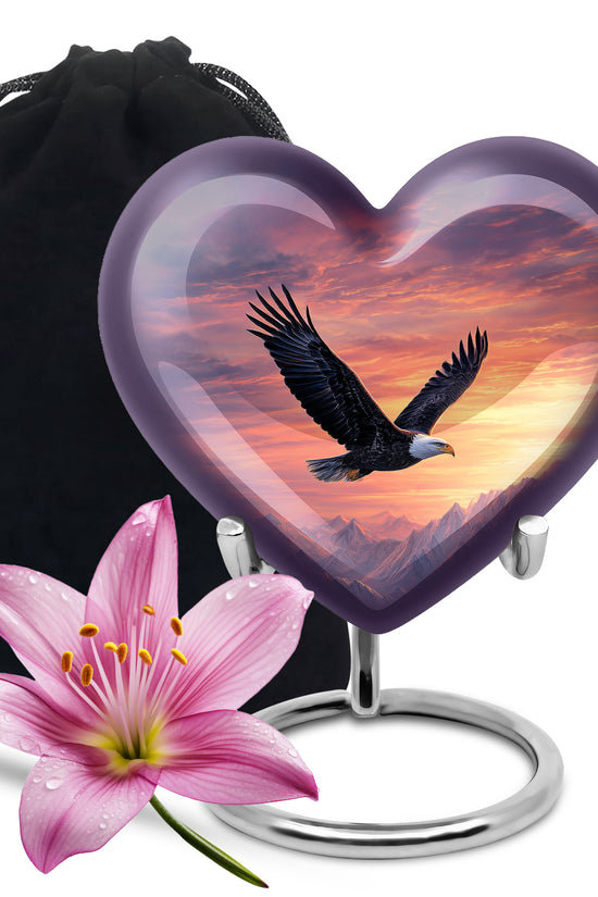 Beautiful Mountain Theme Funeral Urn - Eagle Theme Memorial Urn For Ashes