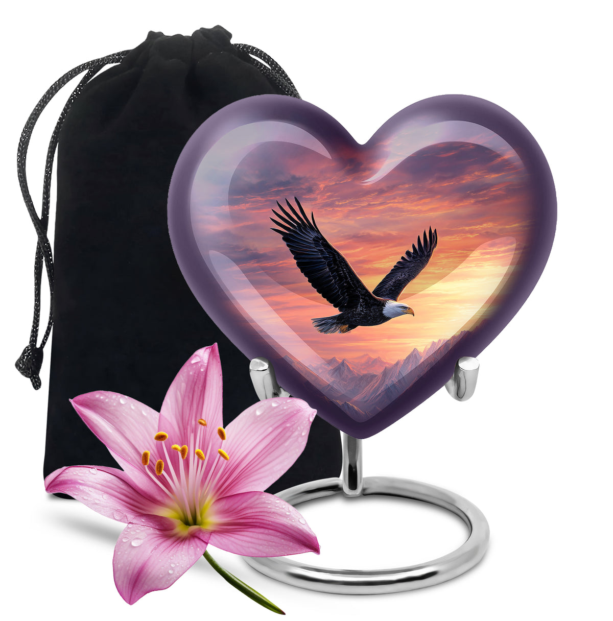 Beautiful Mountain Theme Funeral Urn - Eagle Theme Memorial Urn For Ashes