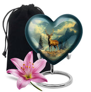 Whitetail Moose Cremation Memorial Urn - Nature Landscape Funeral Urn For Human Ashes