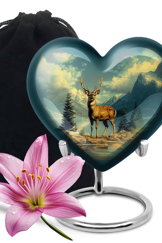Majestic Deer Memorial Urn - Beautiful Nature Cremation Urn For Adult Ashes