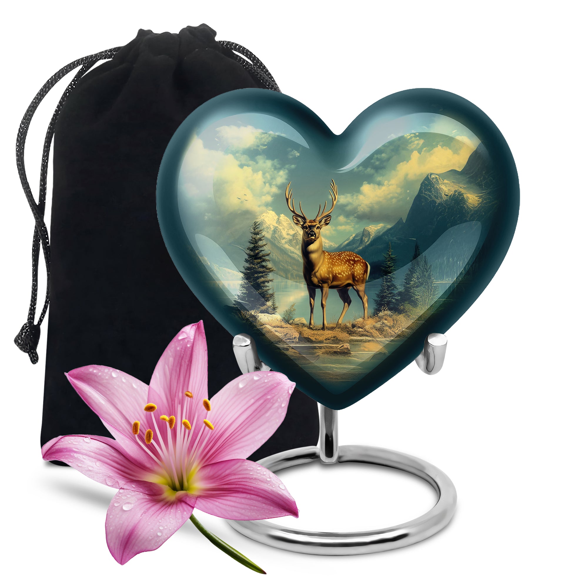 Majestic Deer Memorial Urn - Beautiful Nature Cremation Urn For Adult Ashes