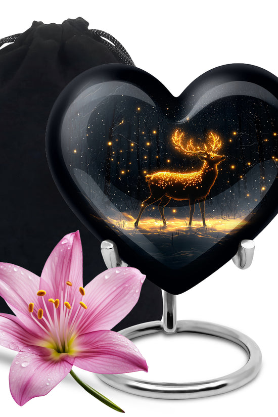 Glowing Deer Cremation Urn - Night Forest Cremation Urn For Dad & Mom