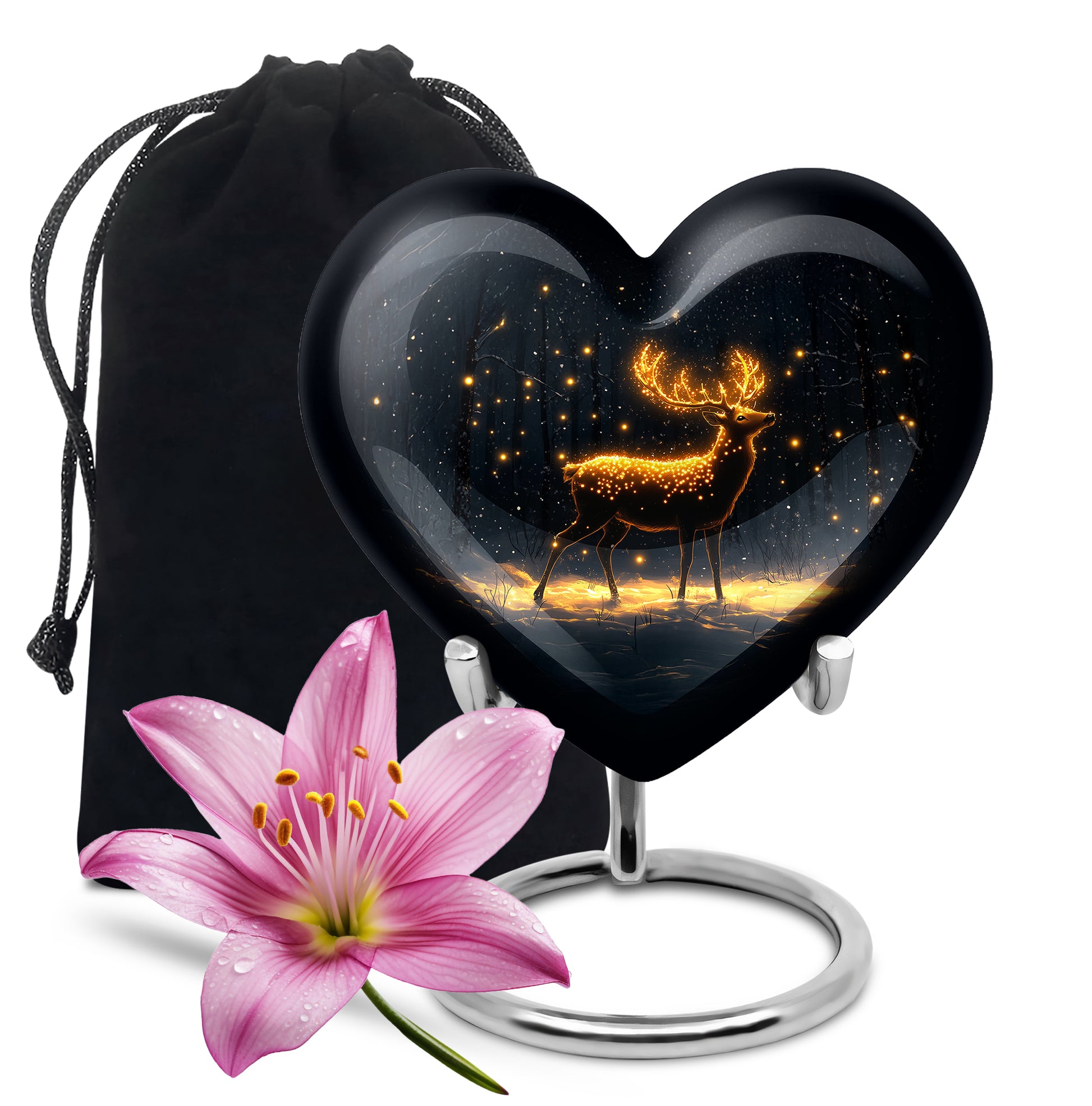 Glowing Deer Cremation Urn - Night Forest Cremation Urn For Dad & Mom
