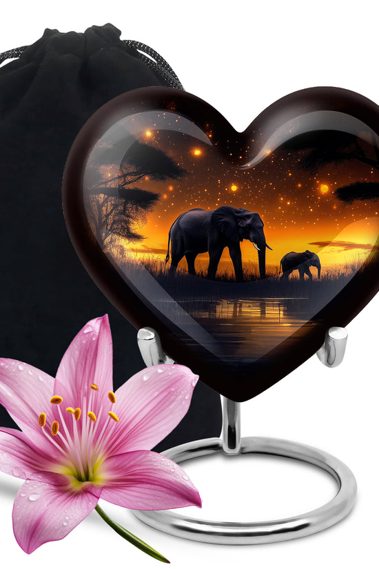 Elephant Family Tribute Urn - Family Bond Cremation Urn For Loved One