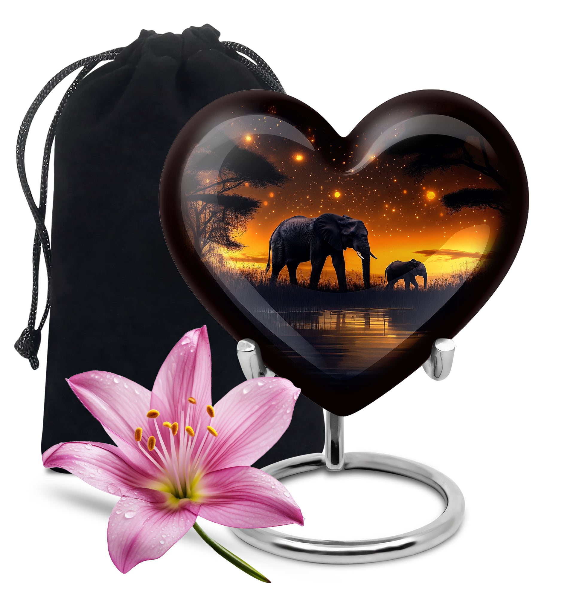 Elephant Family Tribute Urn - Family Bond Cremation Urn For Loved One