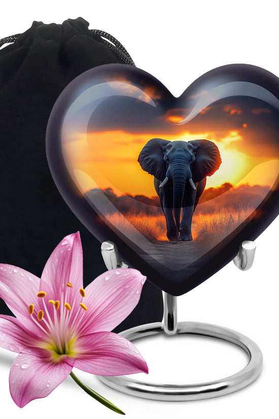Guardian Elephant Urn - Sunset Tribute Cremation Urn For Male & Female
