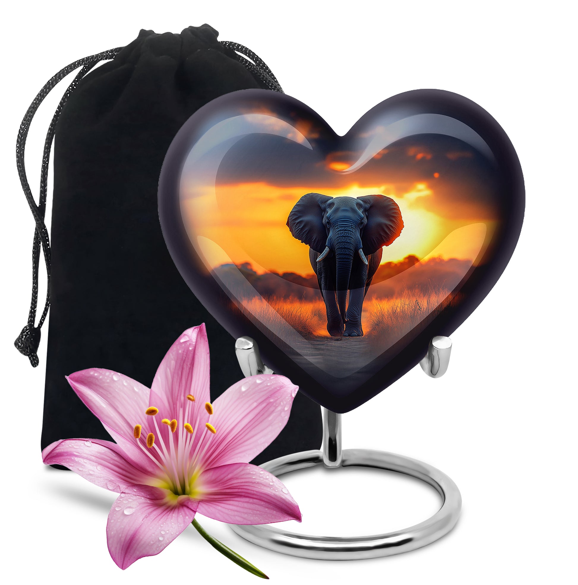 Guardian Elephant Urn - Sunset Tribute Cremation Urn For Male & Female