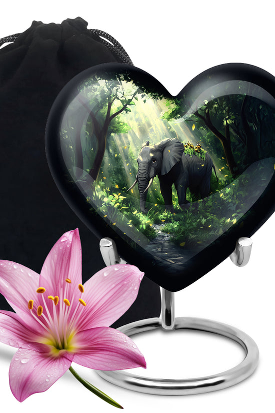 Jungle Journey Elephant Cremation Urn - Wildlife Tribute Memorial Urn For Adults