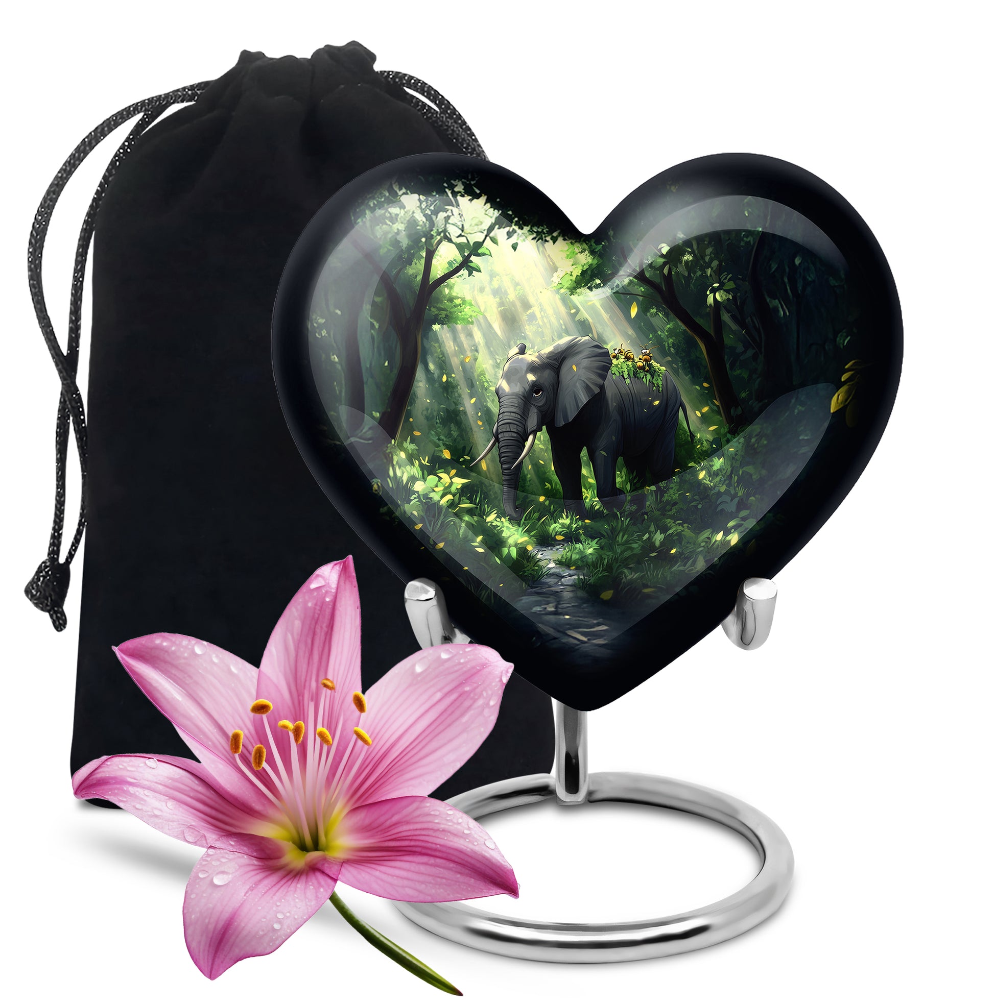 Jungle Journey Elephant Cremation Urn - Wildlife Tribute Memorial Urn For Adults