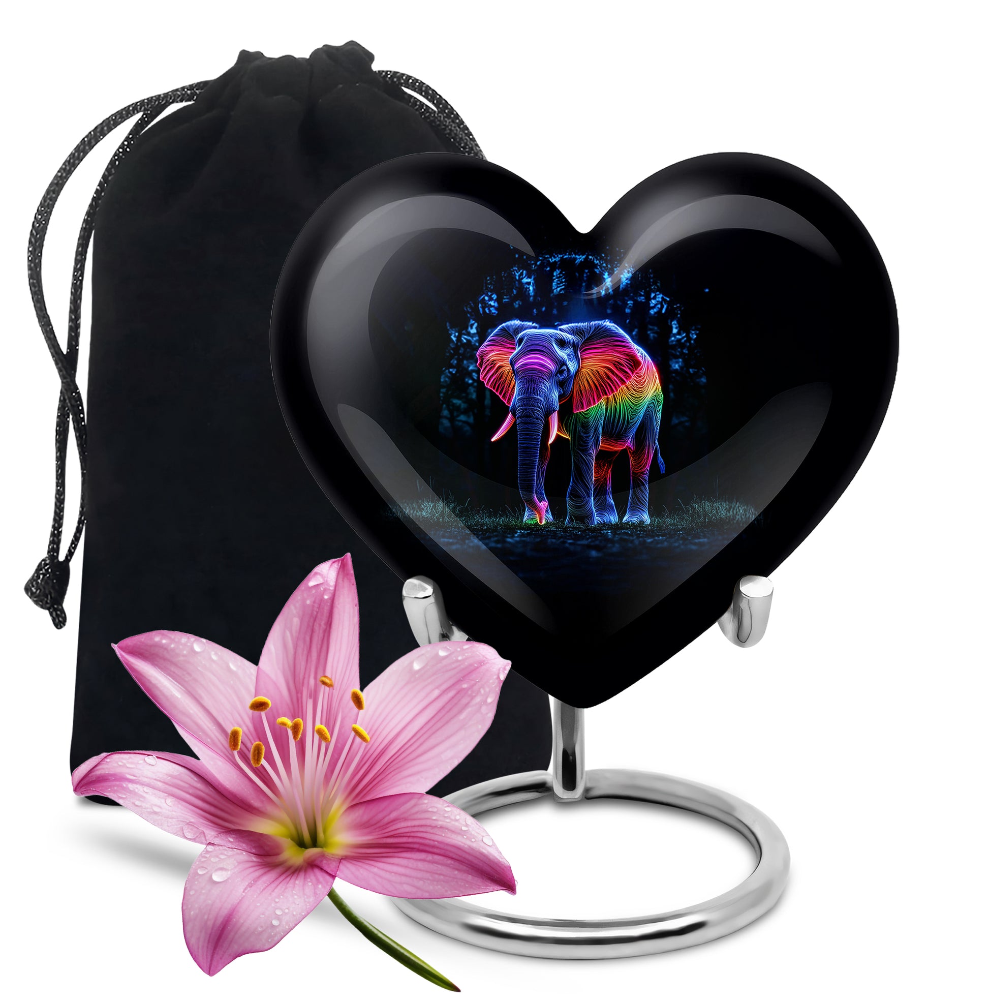 Artistic Elephant Cremation Urn – Colorful Tribute Urn for Human Ashes