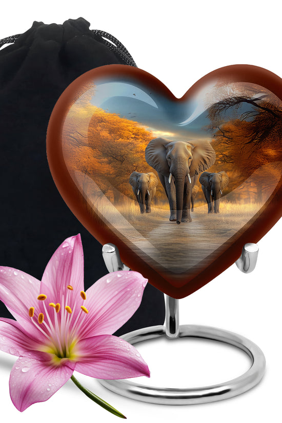 Elephant Memorial Ashes Urn For Dad - Elephant Family Cremation Urn