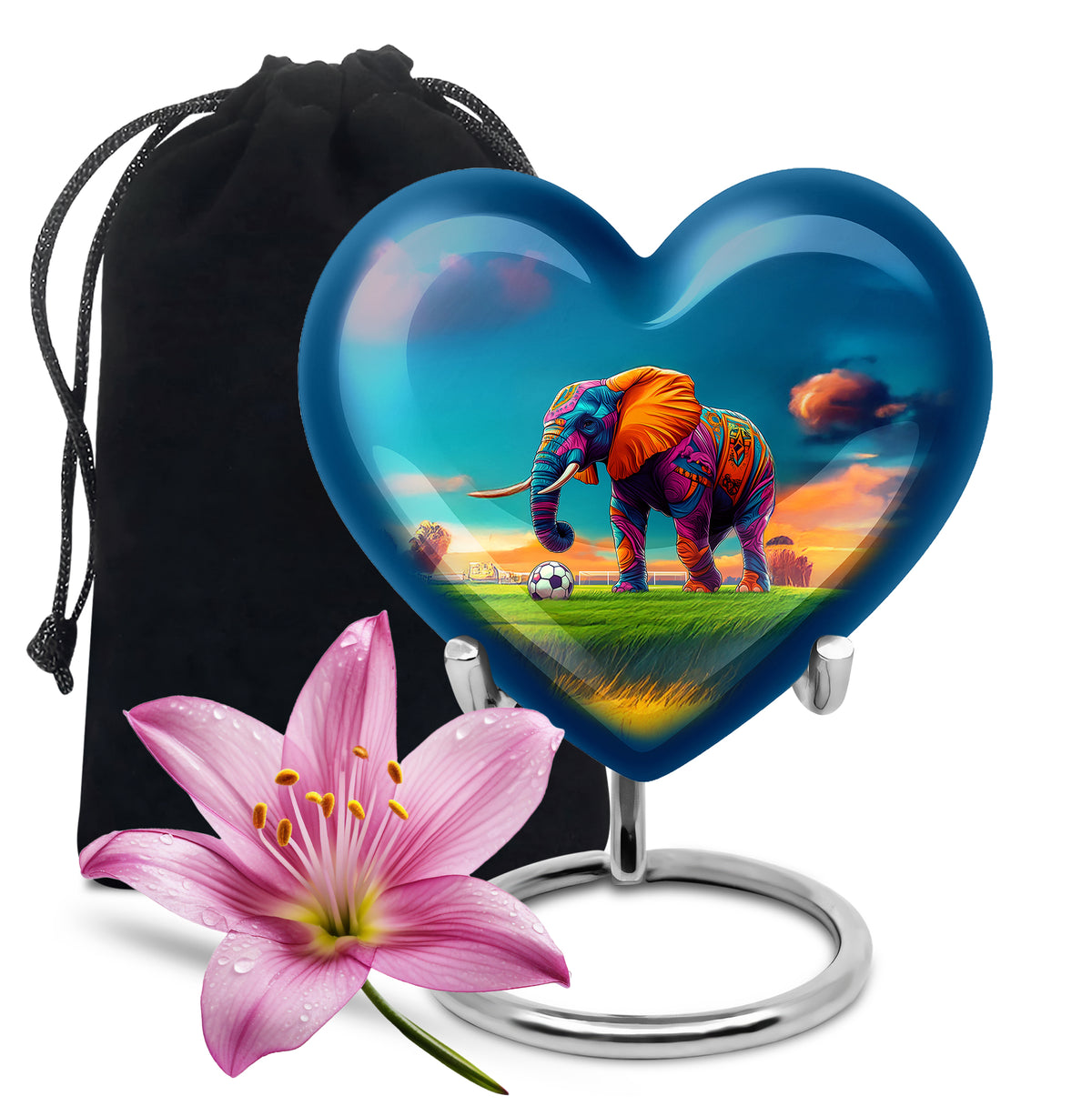 Playful Elephant Artwork Urn - Artistic Elephant Urn For Mom And Dad