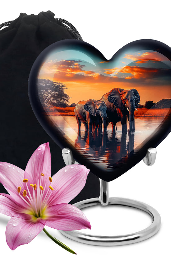 Elephant Mother Bond Memorial Urn - Peaceful Cremation Urn For Mother