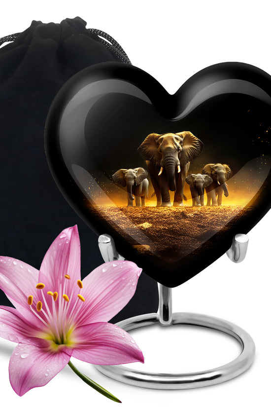 Strong Elephant Mother Memorial Urn - Loving Family Memorial Urn For Mother