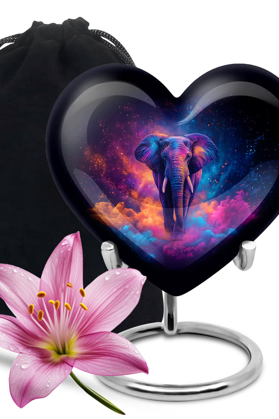 Artistic Elephant Funeral Urn - Unique Black Memorial Urn For Burial