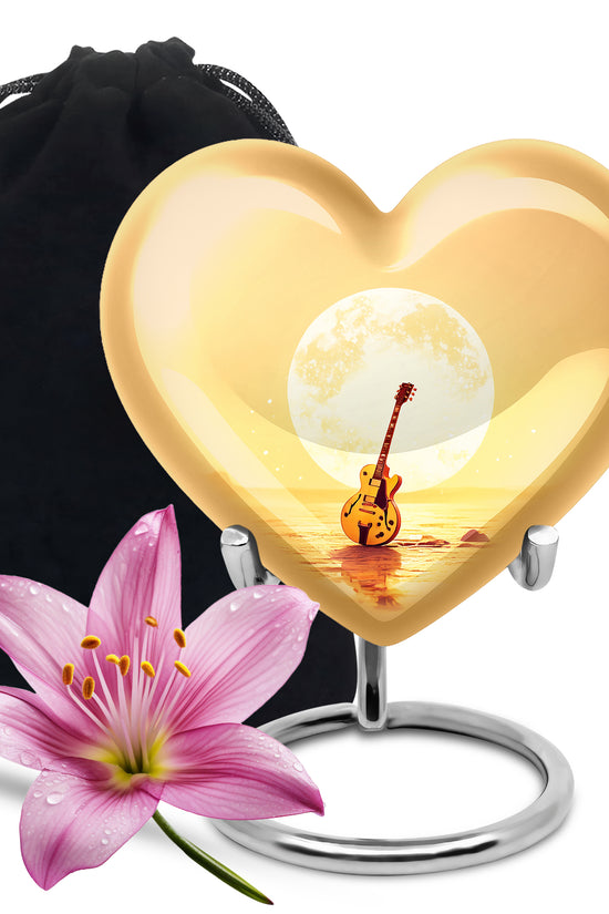 Guitar In Beach Urn - Beautiful Artistic Memorial Urns For Human Ashes