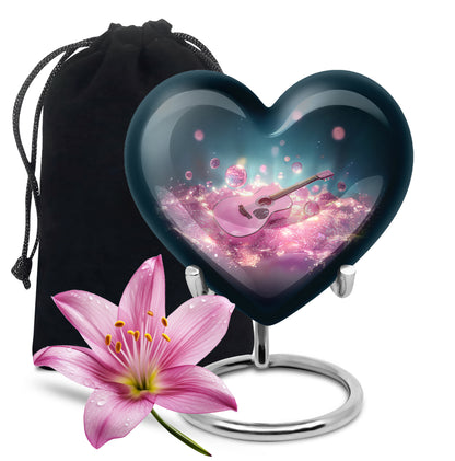 Beautiful Pink Guitar - Unique Large Burial Urns For Women Ashes