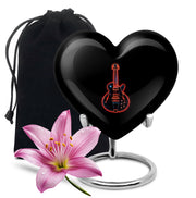 Black Guitar Memorial Urn - Artistic Funeral Urns For Women Ashes